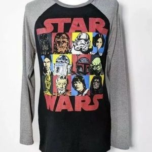 Star Wars NWT 70’s Grid Baseball T